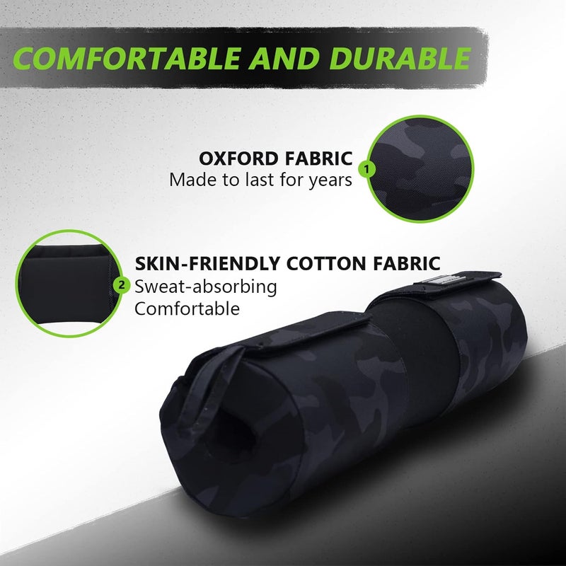 Howffite Barbell Pad Built-in Anti-Slide Design for Hip Thrusts, Squats and Lunges, Neck & Shoulder Protective Pad - Fits Standard and Olympic Bars - Image 3